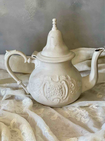 CAFFETTIERA IN PELTRO DIPINTA