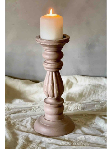 CANDELIERE IN LEGNO DIPINTO