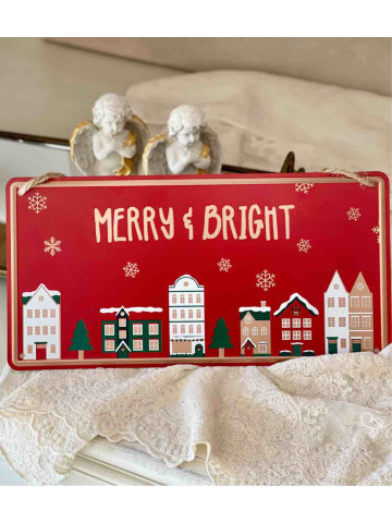 TARGA NATALE MERRY & BRIGHT