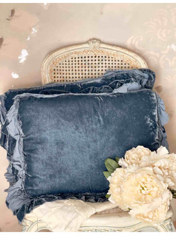 CUSCINO VELLUTO BLU